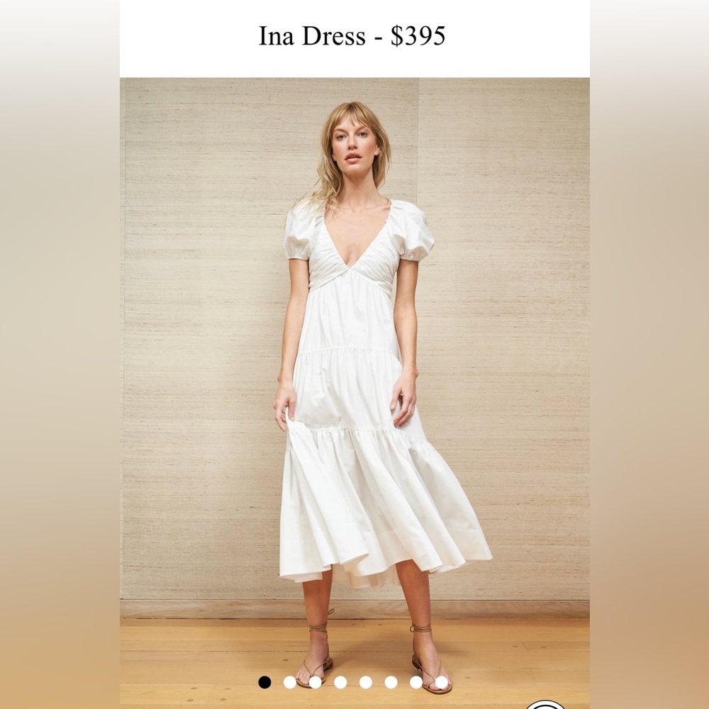 La Ligne White Ina Midi Dress